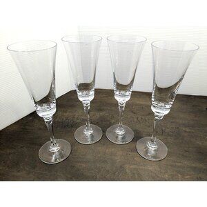 Towle Cornet Lead Crystal Champagne Flutes 8.75" Austria Vintage Elegant Glass